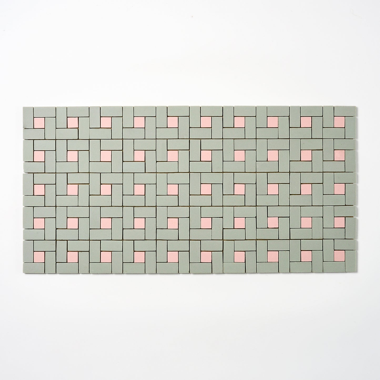 Wheeling Tile Co. 1950s Lt. Gray & Corallin Spiral Floor Tile, 26 Sq Ft Available