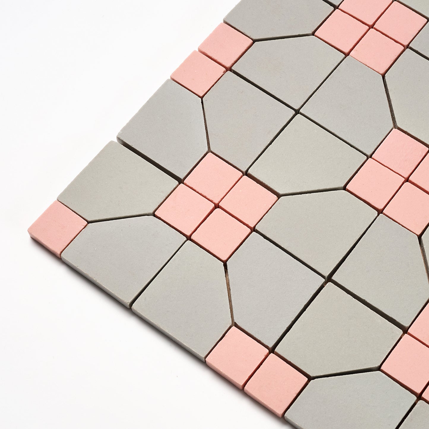 Wheeling Tile Co. 1940s Gray & Corallin Diagon Floor Tile