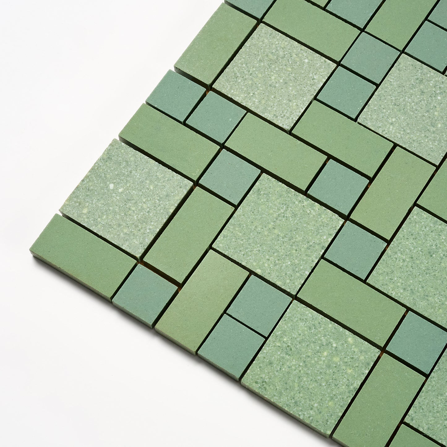 Mosaic Tile Co. 1960s Green Random Floor Tile