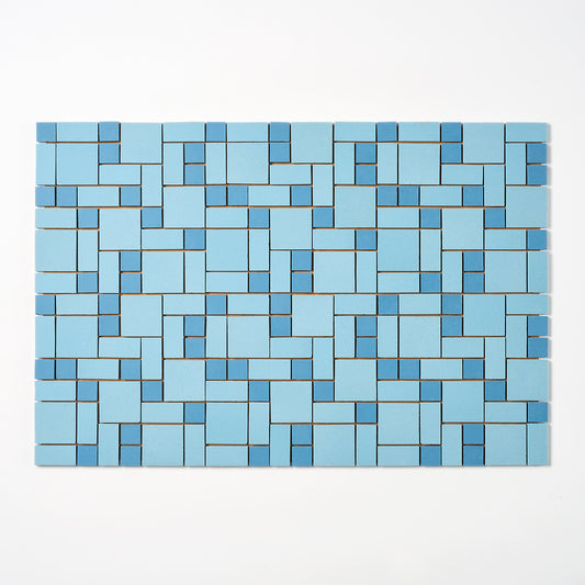 Mosaic Tile Co. 1960s Blue Random Floor Tile, 23 Sq Ft Available