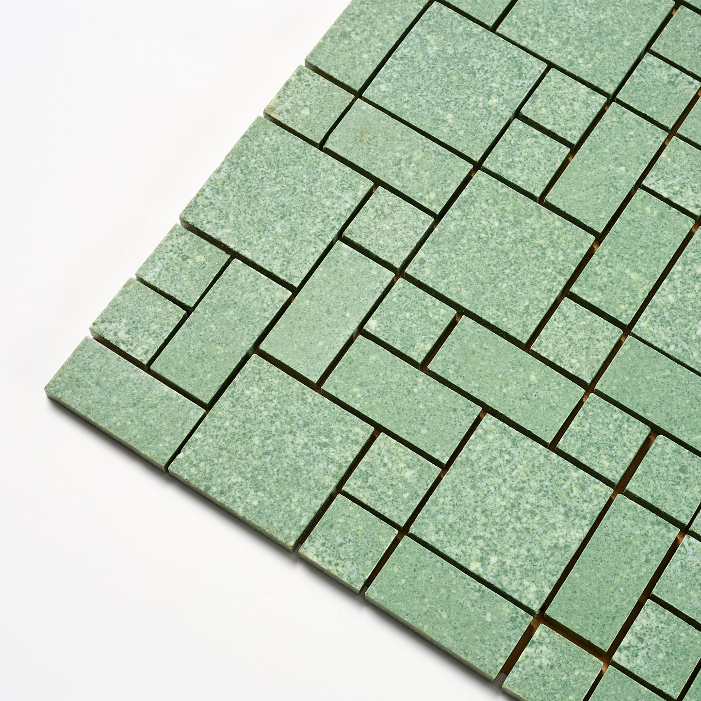 1960s Green Random Floor Tile, 28 Sq Ft Available