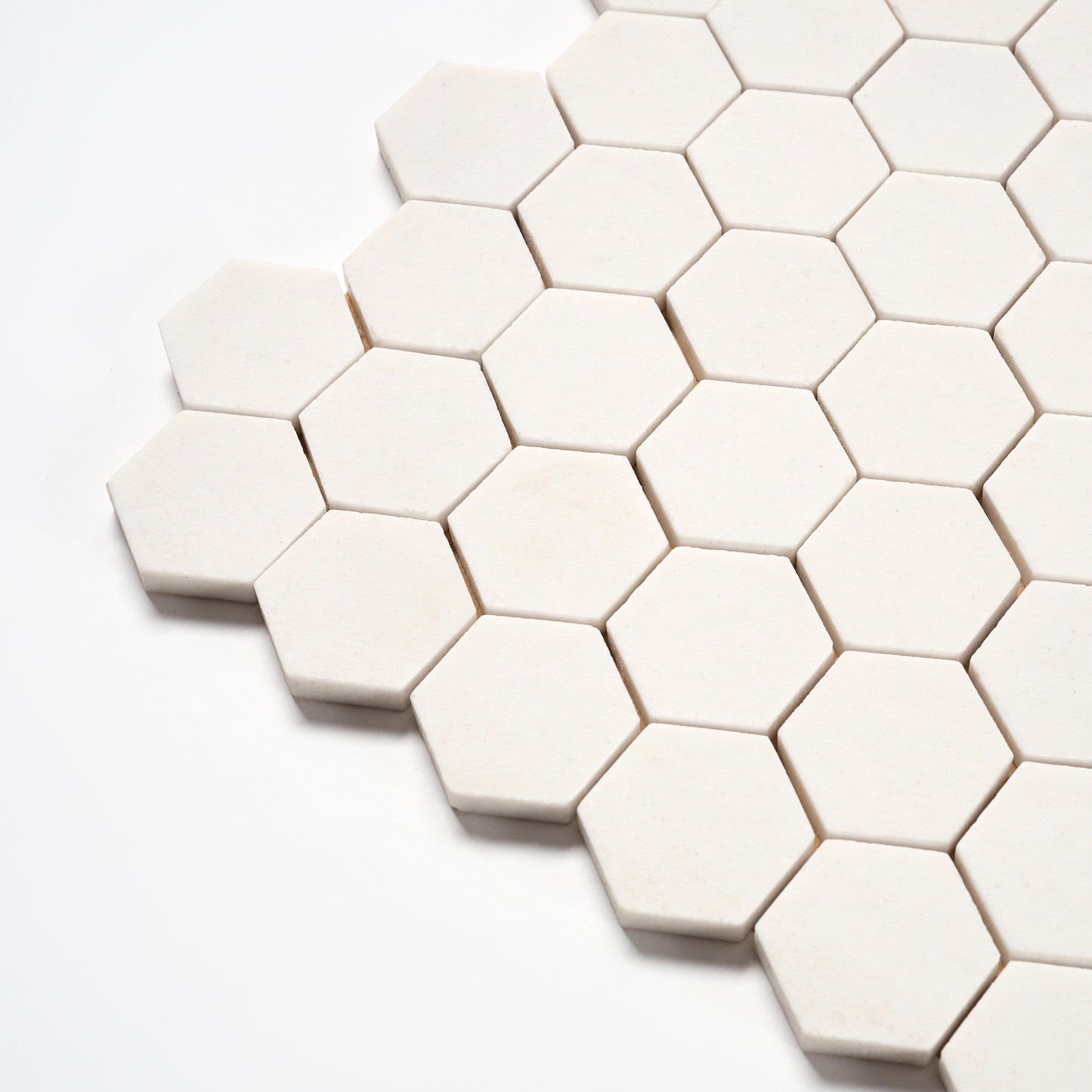 Olean Tile 1950s 1" White Hex Floor Tile, 16 Sq Ft Available