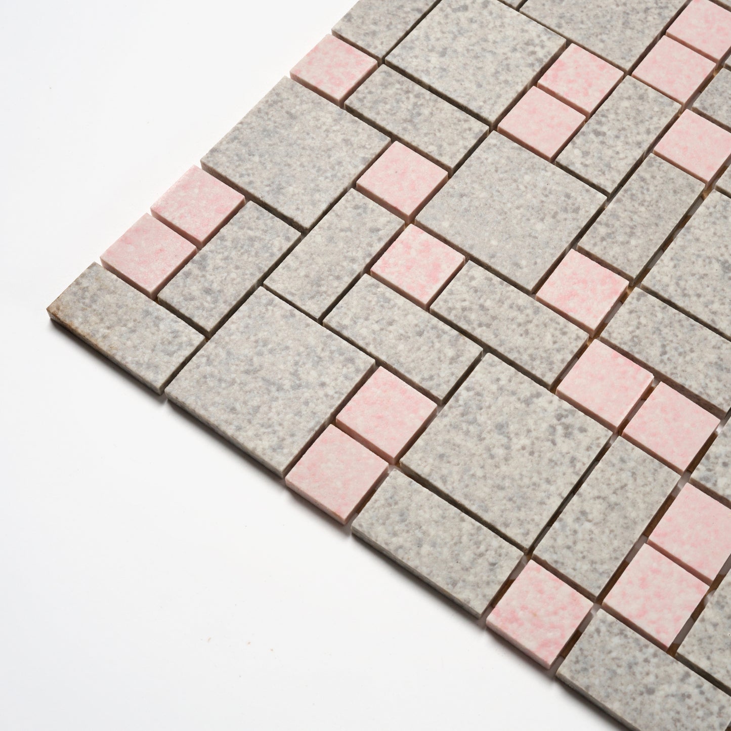 1970s American Olean Pink & Gray Random Floor Tile, 16.5 Sq Ft Available