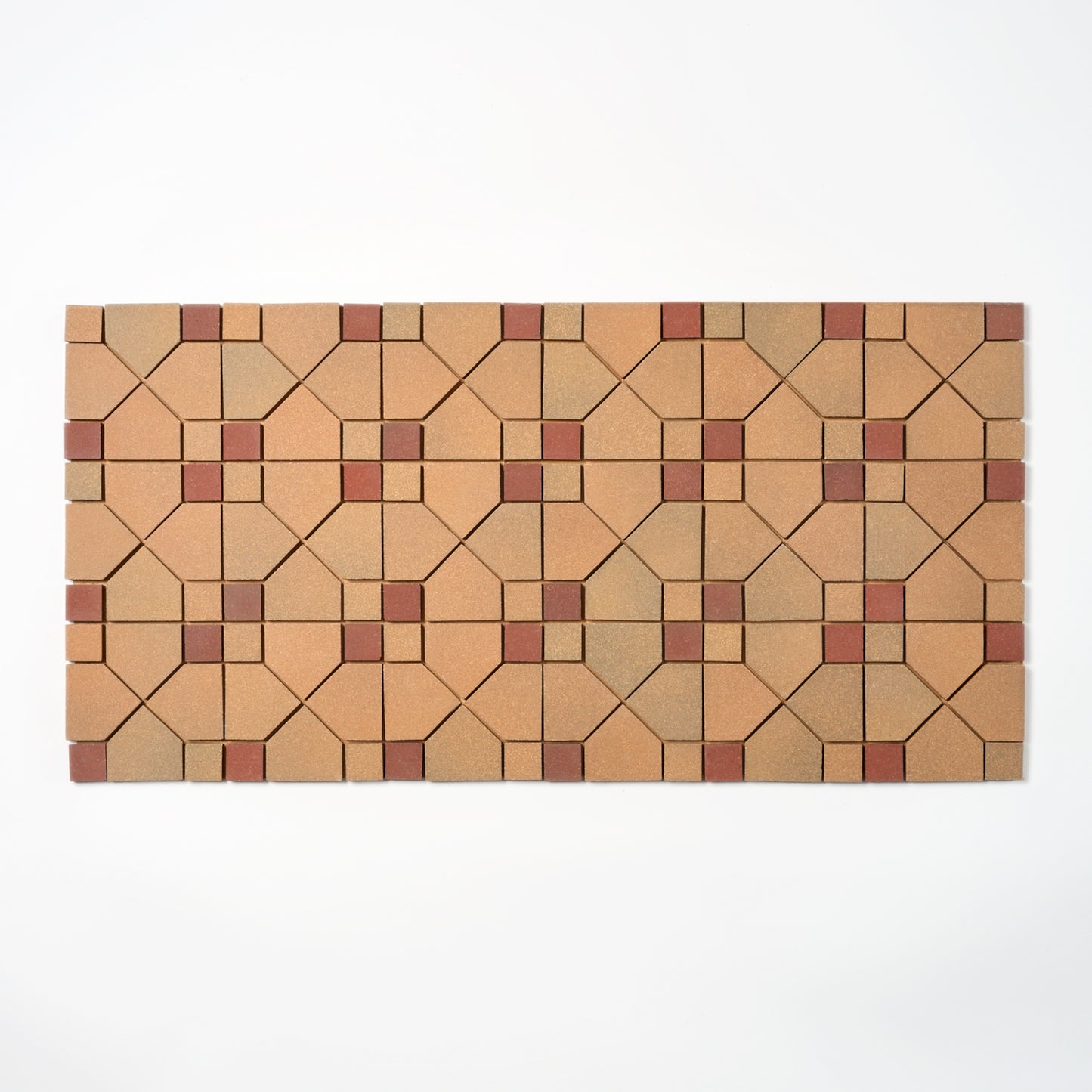 Atlantic Tile Co. 1940s Brown & Red Geometric Floor Tile, 17 Sq Ft Available