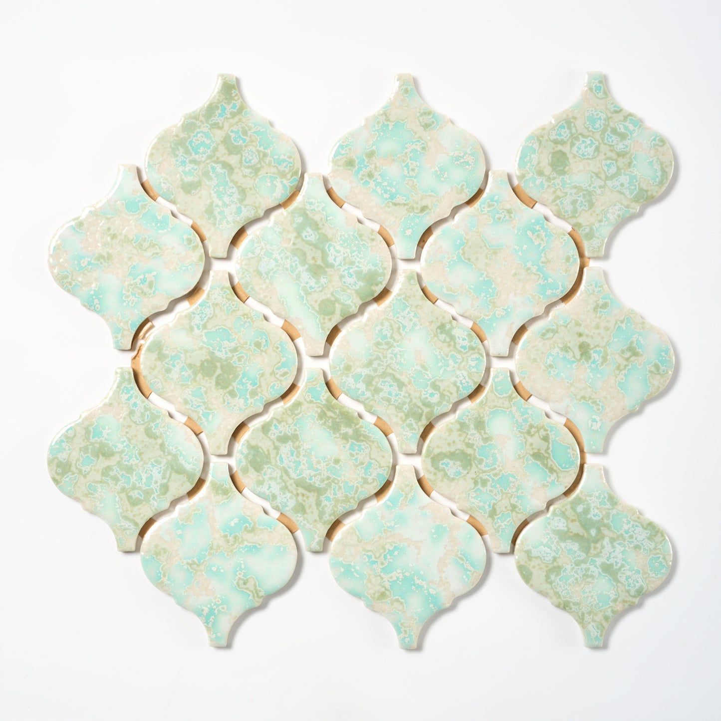 Vintage Green Iridescent Japanese 1960s Wall Tile
