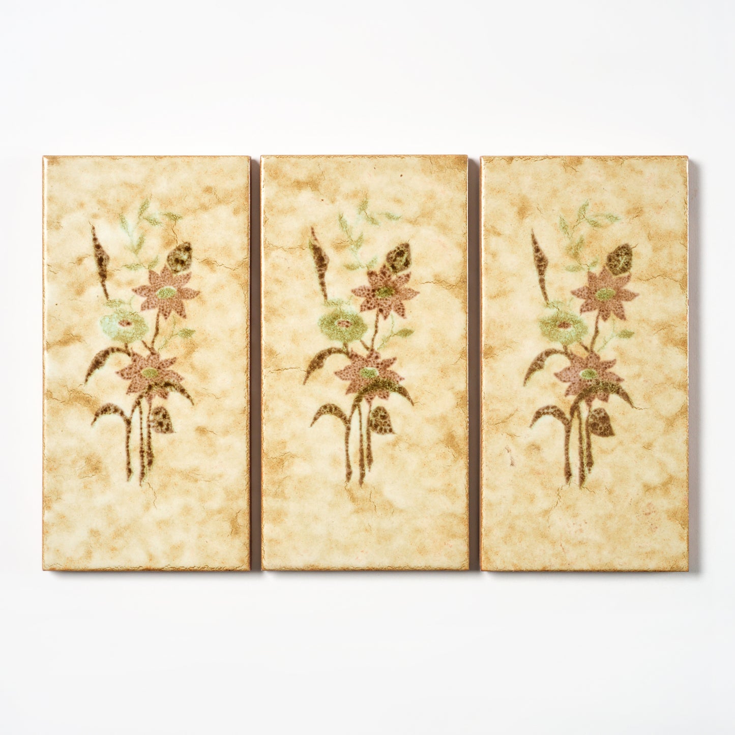 1970s Vintage Italian Floral Terracotta Wall Tile
