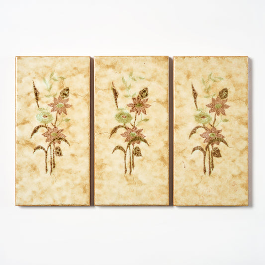 1970s Vintage Italian Floral Terracotta Wall Tile