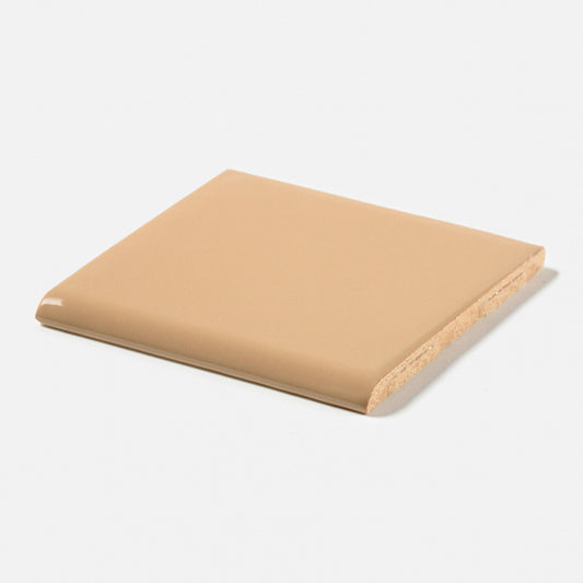 1970s Robertson 354 Mocha Square Bullnose Tile