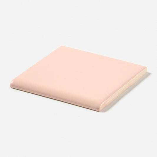 1970s Robertson 362 Venetian Pink Square Bullnose Tile