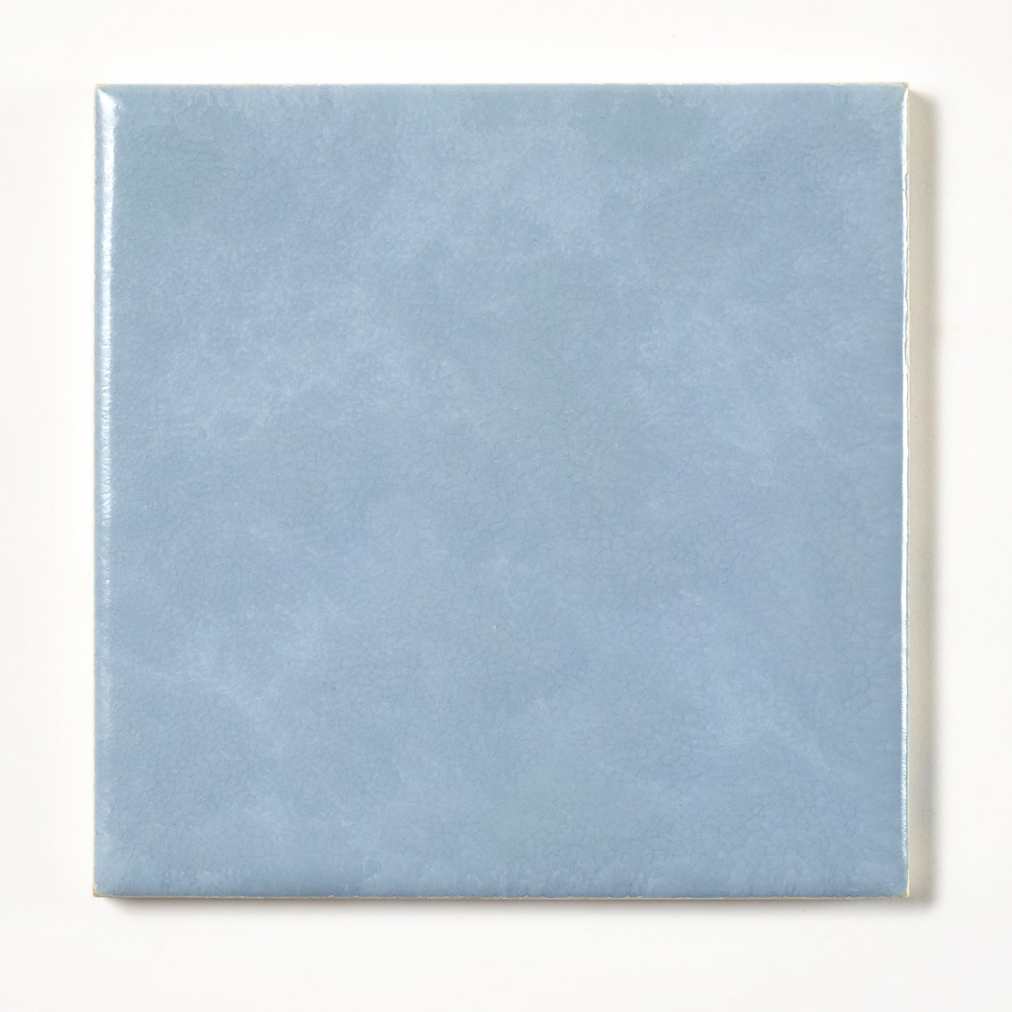 1950s Vintage Matte Blue Mottled Wall Tile