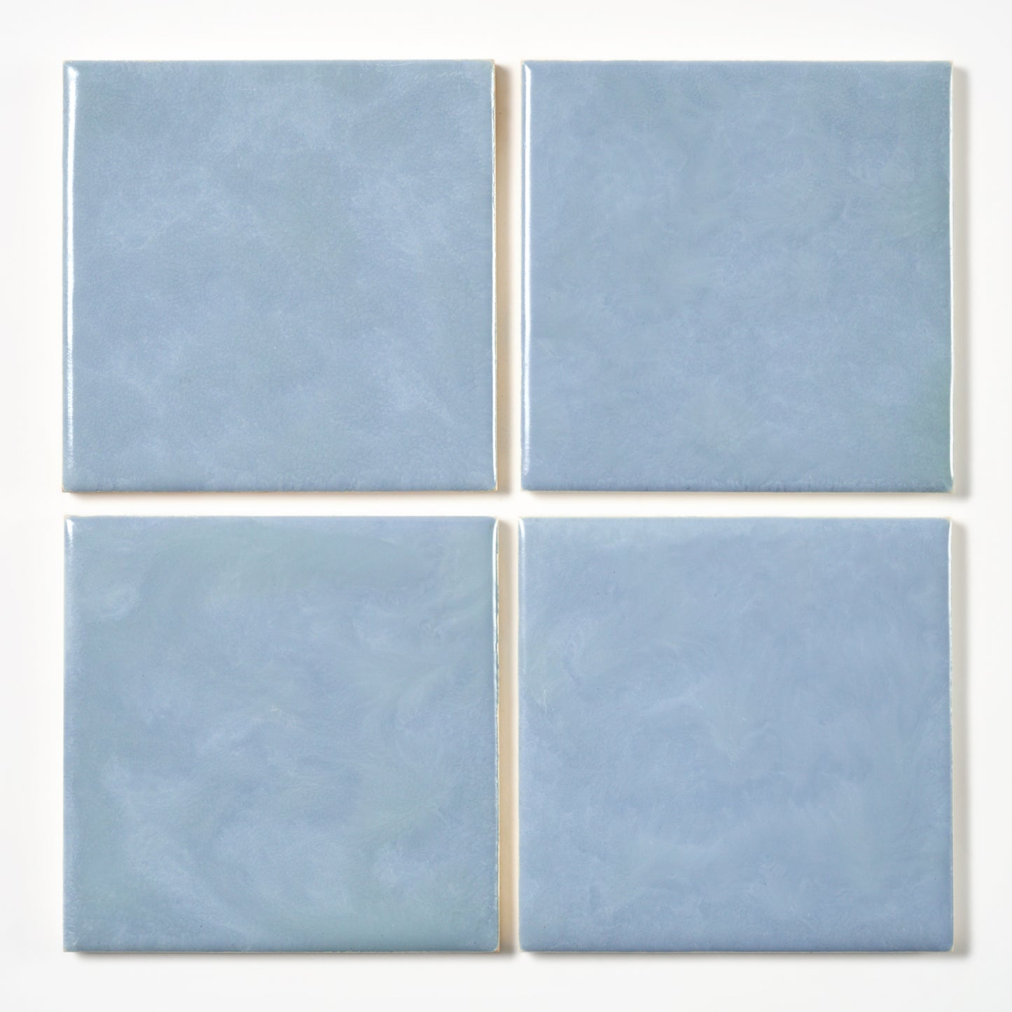 1950s Vintage Matte Blue Mottled Wall Tile