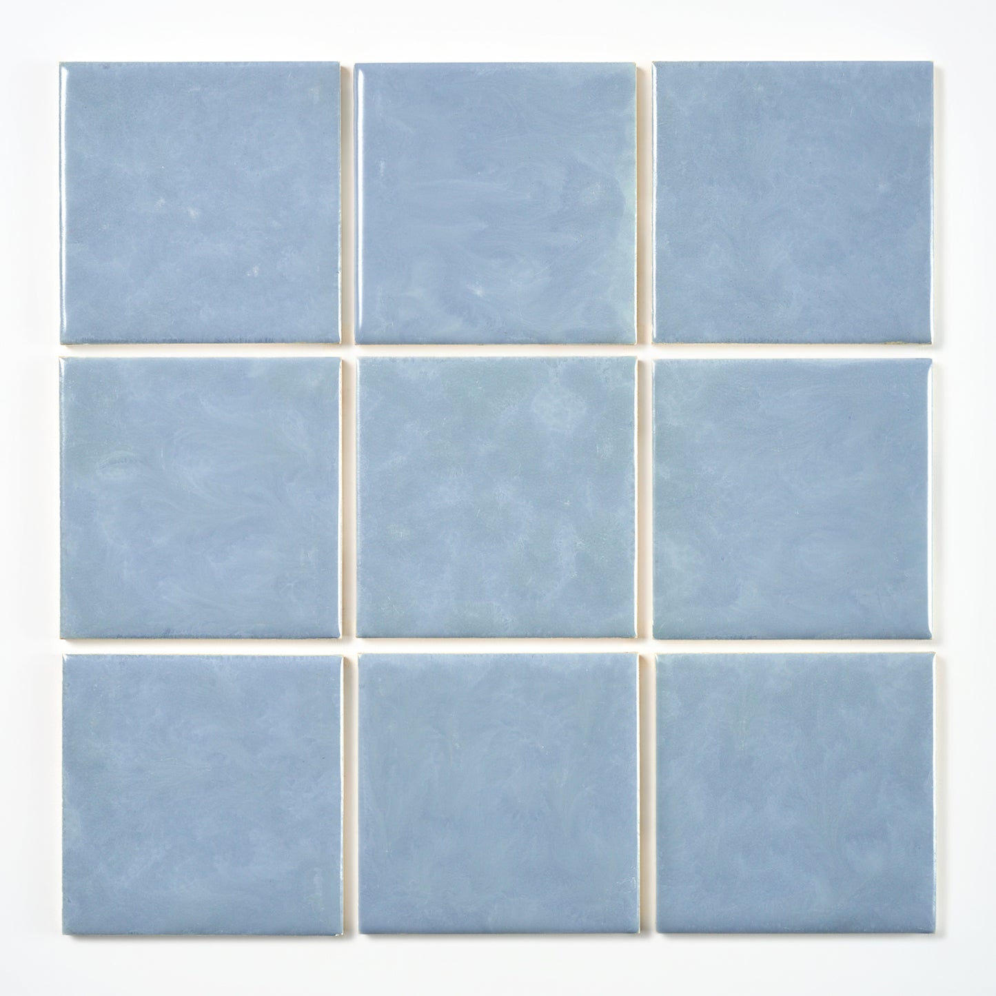 1950s Vintage Matte Blue Mottled Wall Tile