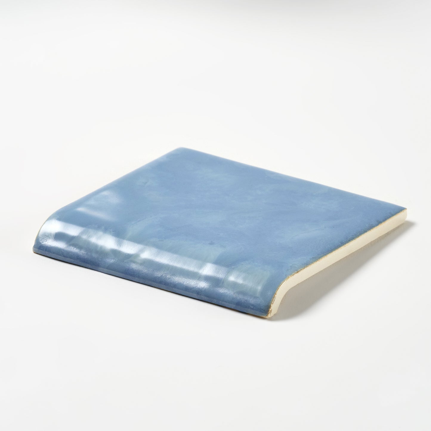 1950s Vintage Matte Blue Mottled Wall Tile