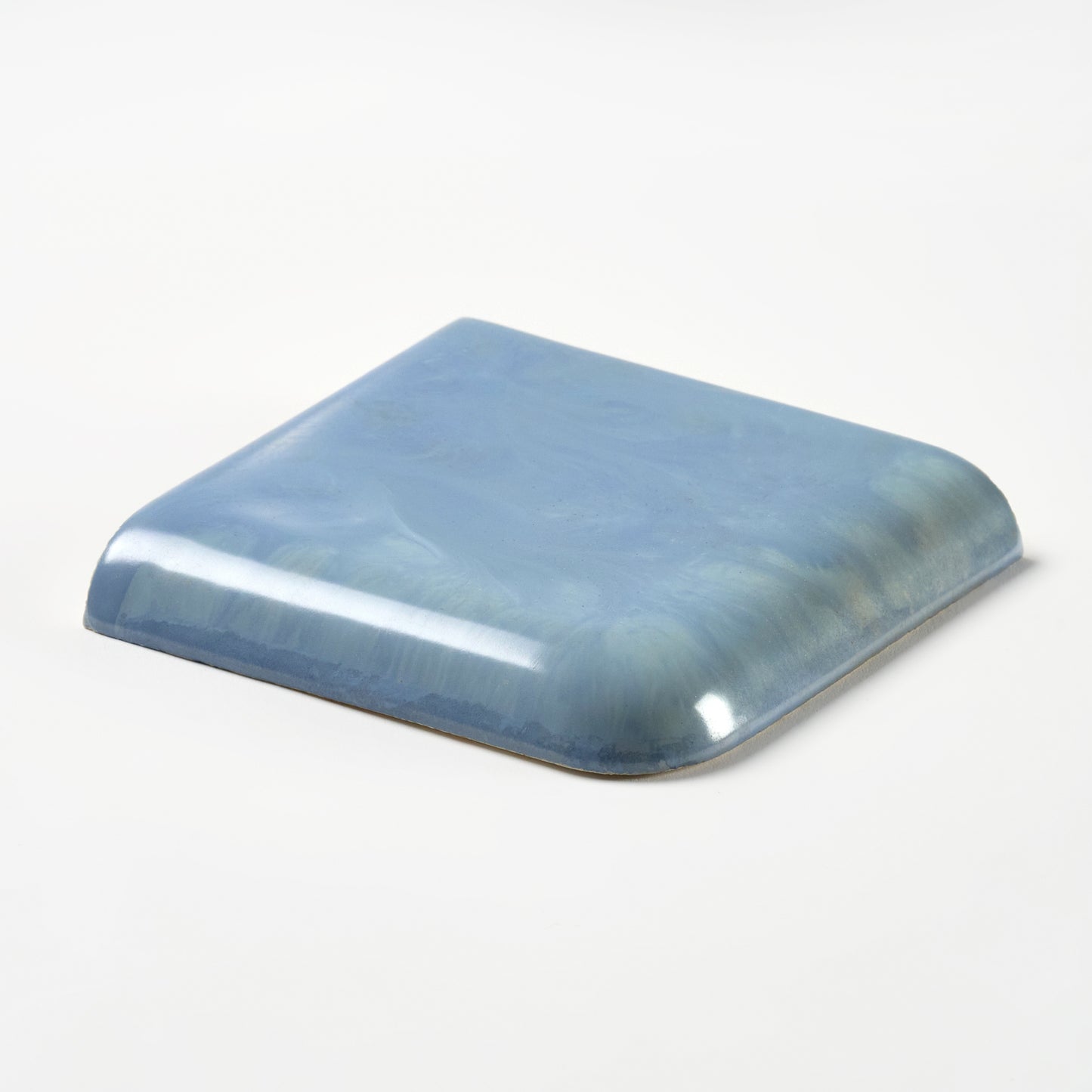 1950s Vintage Matte Blue Mottled Wall Tile