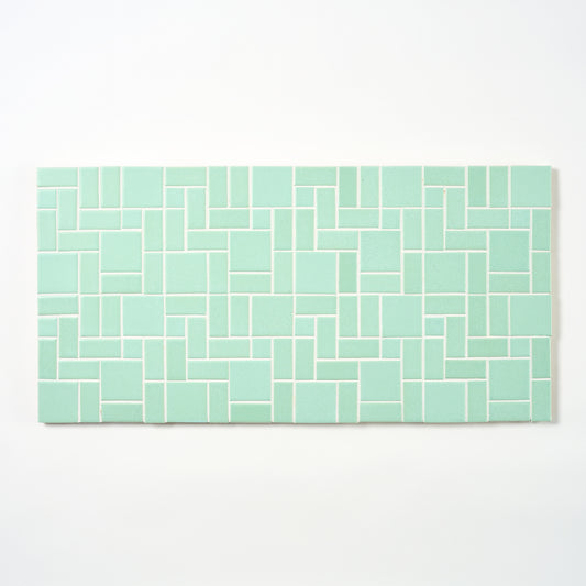 Spartan 1940s Matte Green Block Random Floor Tile, 175 Sq Ft Available - 25 Sq Ft Per Box