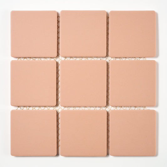 Vintage Japanese Pink Unglazed Floor Tile