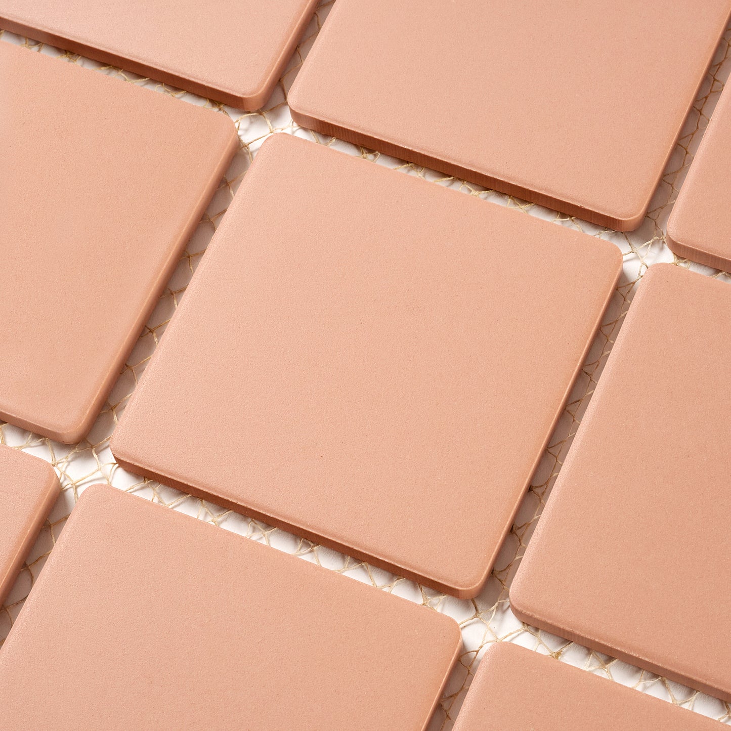 Vintage Japanese Pink Unglazed Floor Tile