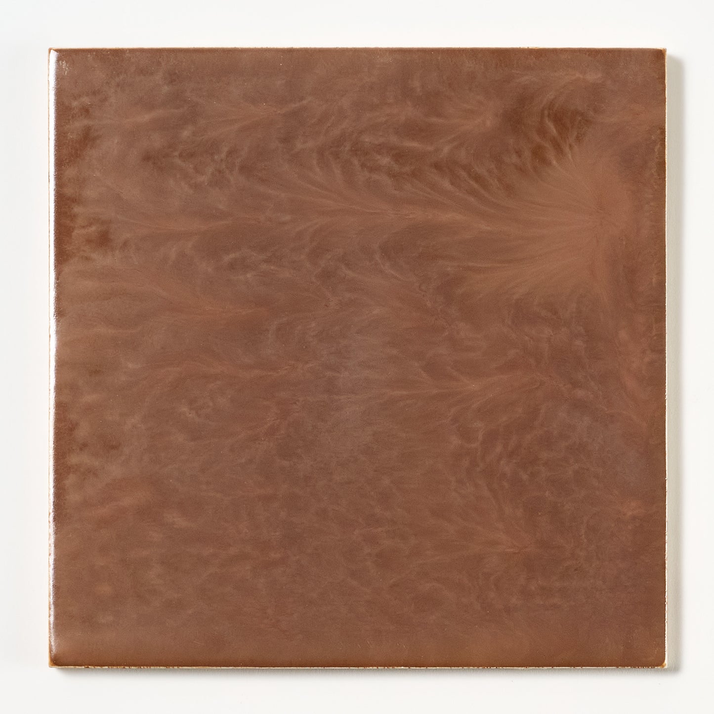 1950s Vintage Matte Brown Mottled Wall Tile