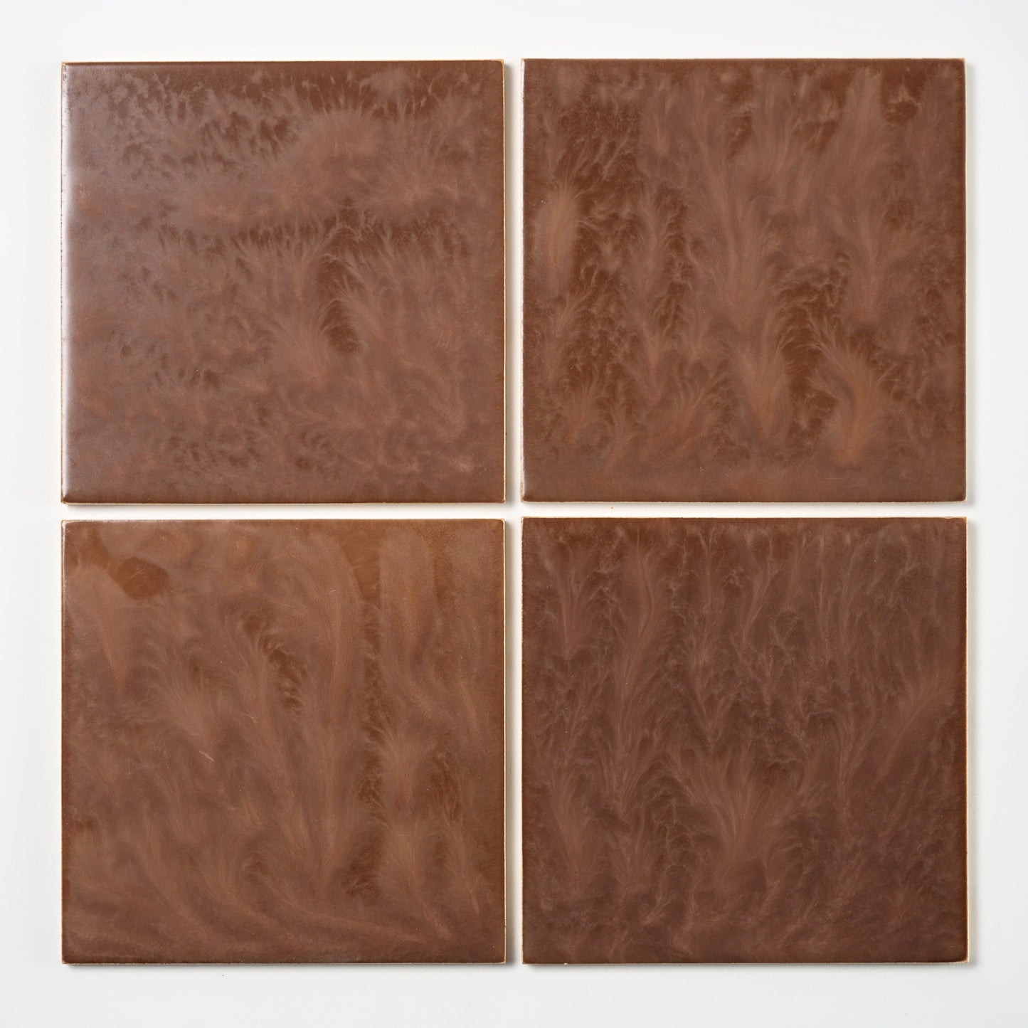 1950s Vintage Matte Brown Mottled Wall Tile