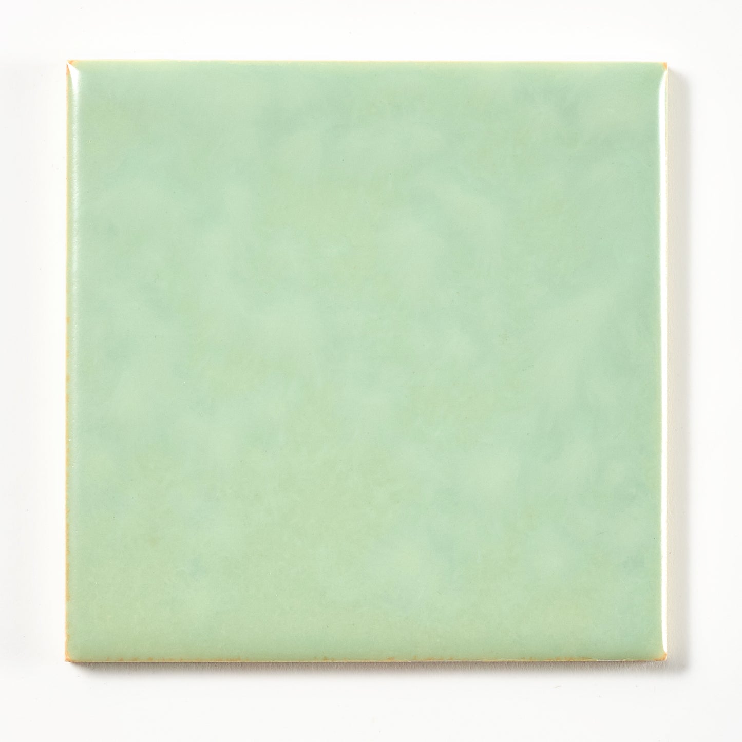 1950s Vintage Matte Pale Green Mottled Wall Tile