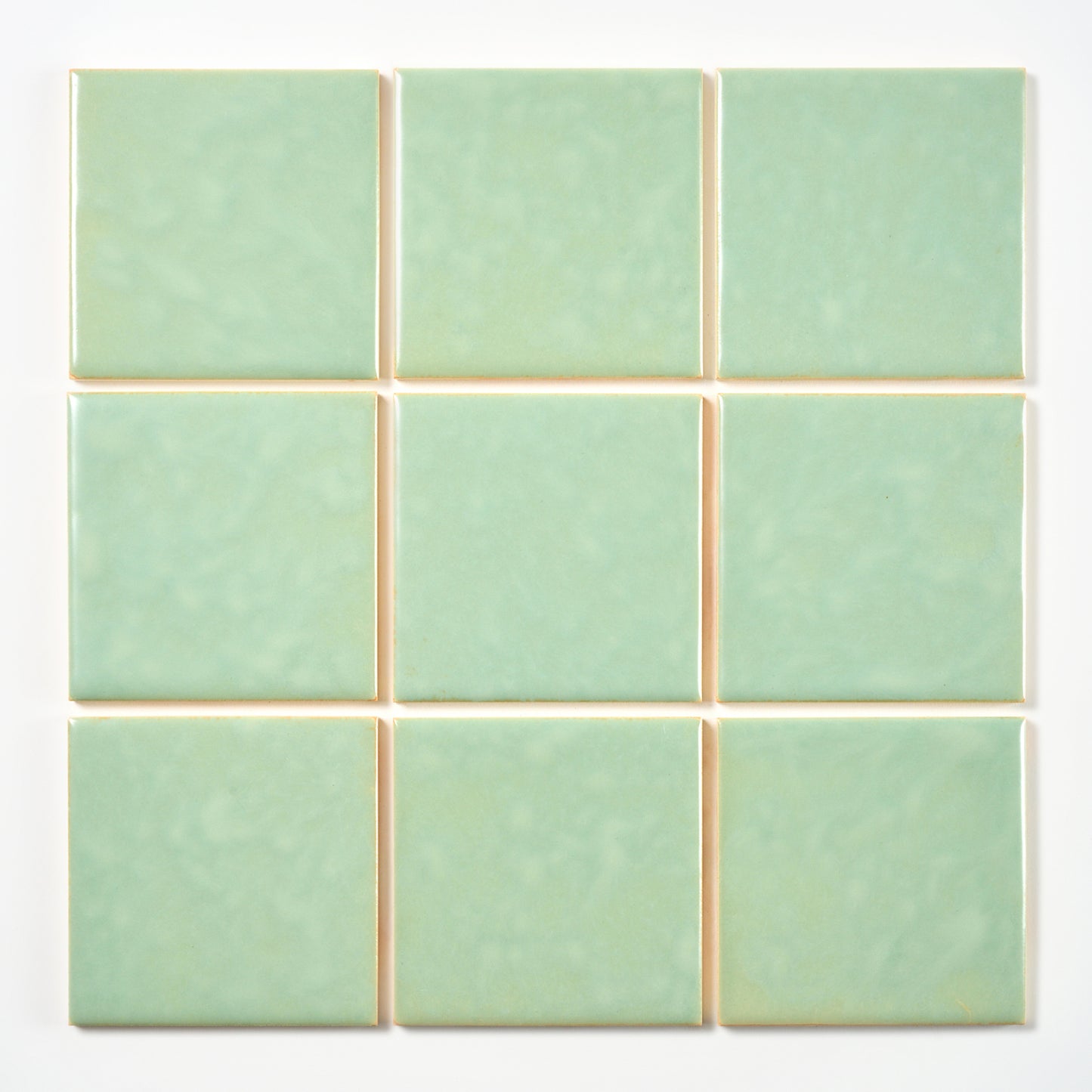 1950s Vintage Matte Pale Green Mottled Wall Tile