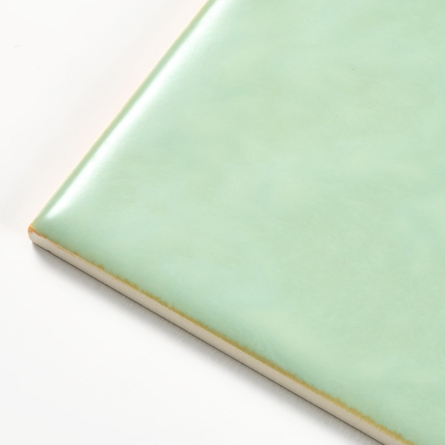 1950s Vintage Matte Pale Green Mottled Wall Tile