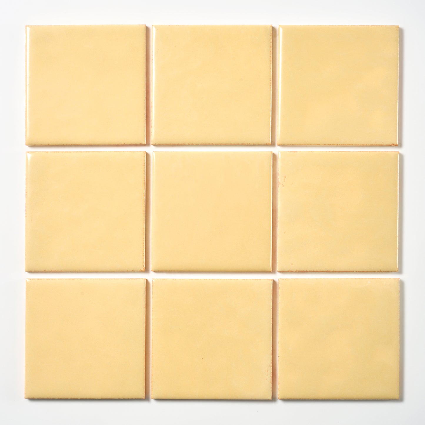 1950s Vintage Matte Butter Yellow Mottled Wall Tile