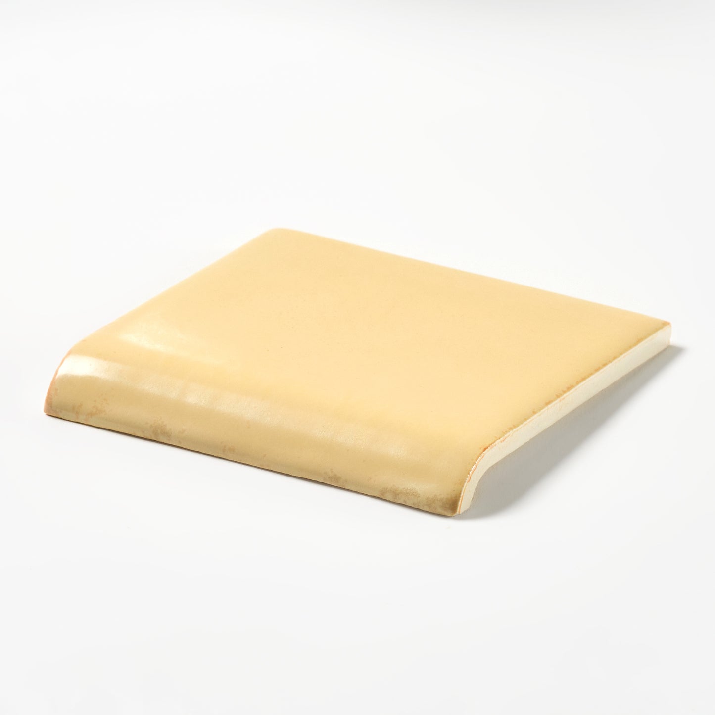 1950s Vintage Matte Butter Yellow Mottled Wall Tile