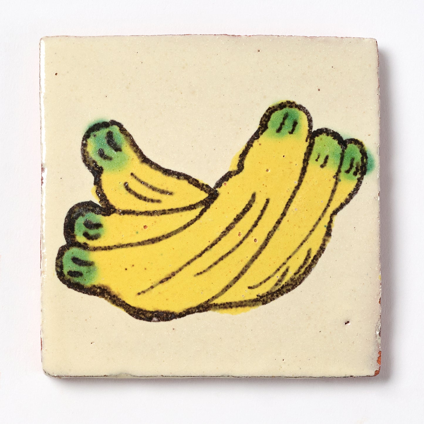 Vintage 1980s Hand Painted Mexican Banana Fruit Tiles, 10 Sq Ft Lot - 80 Piece Set