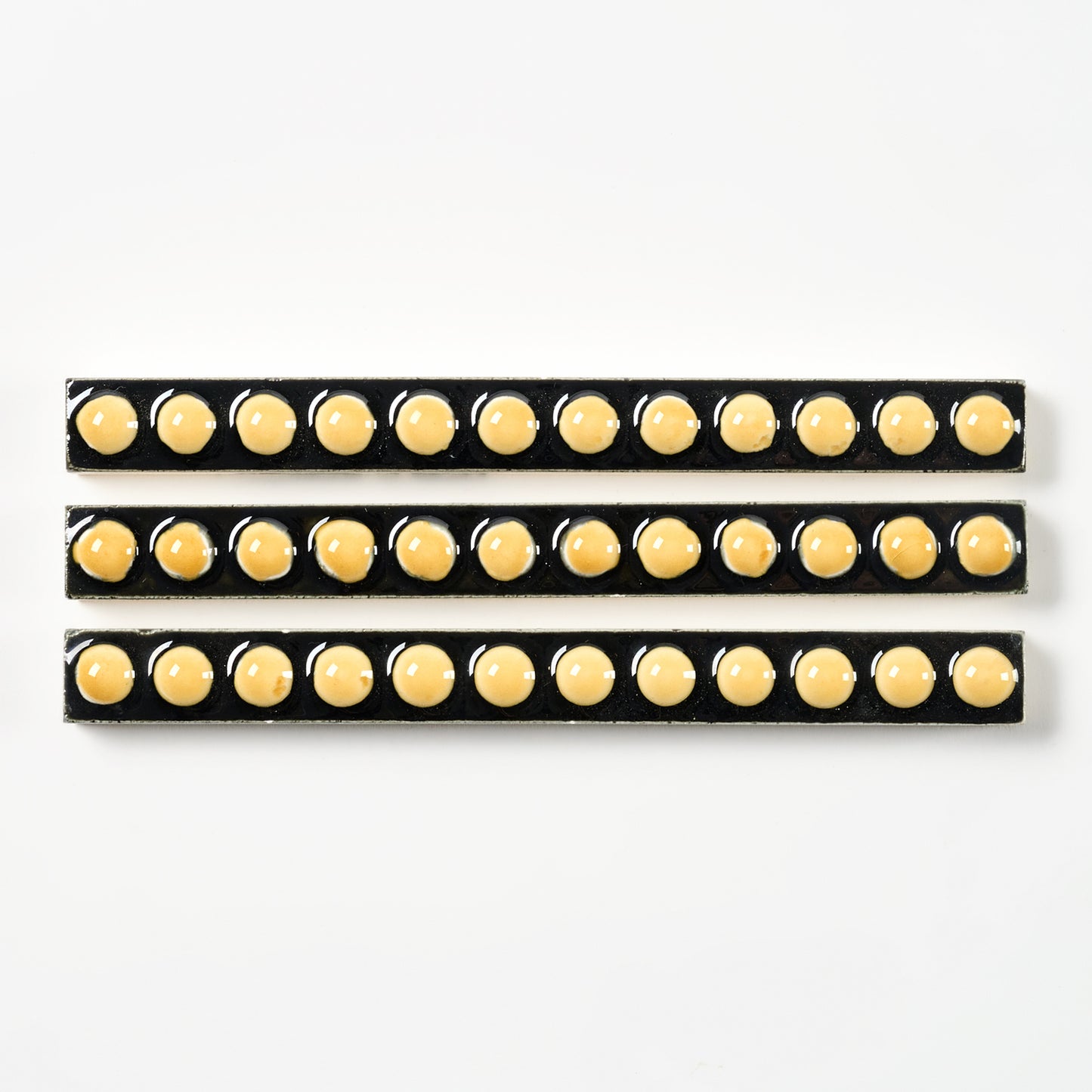 1950s Schwarz Black & Yellow Deco Trim Tile