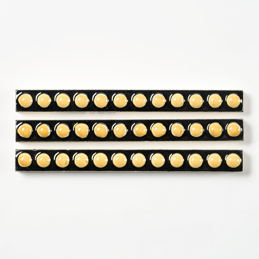 1950s Schwarz Black & Yellow Deco Trim Tile