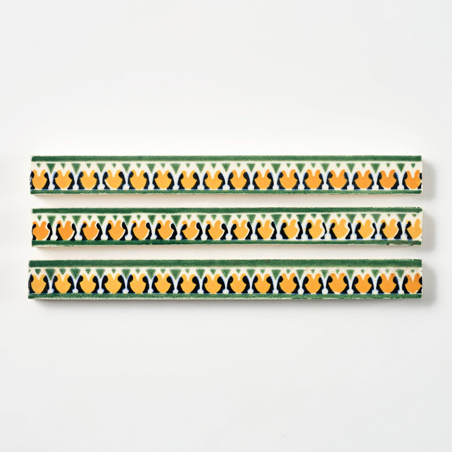 1950s Green & Gold Geometric Trim Tile