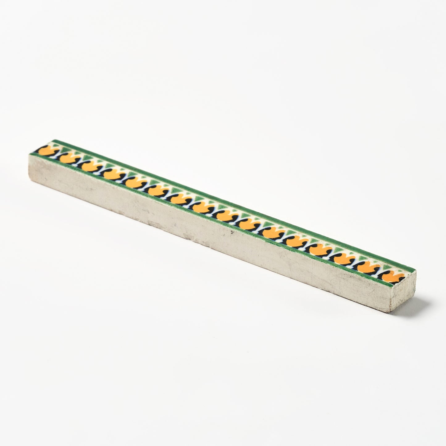 1950s Green & Gold Geometric Trim Tile