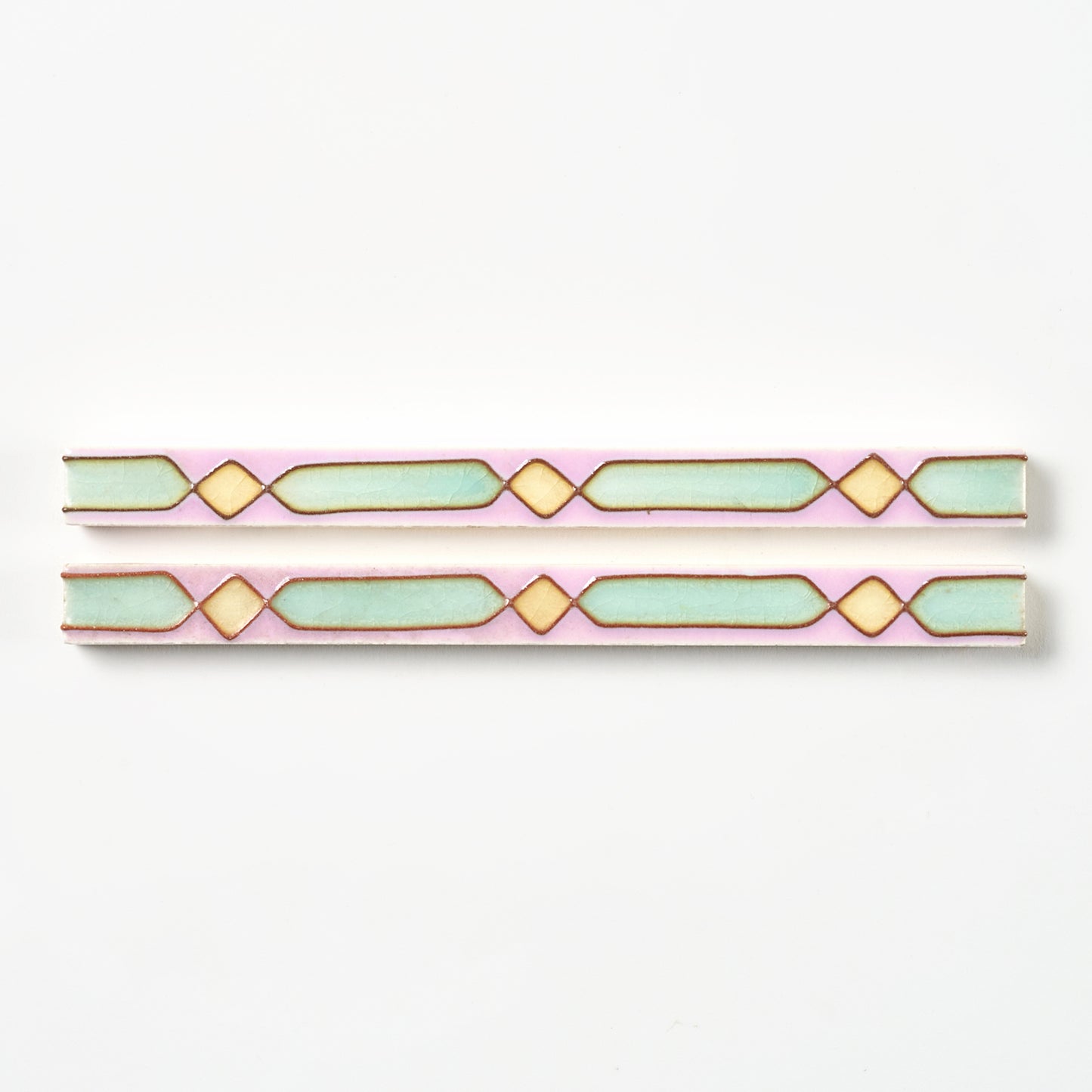 1920s Suntile Lavender & Green Deco Trim Tile