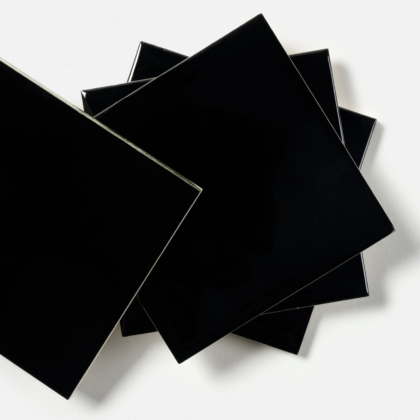 1950s Vintage Gloss Black Wall Tile
