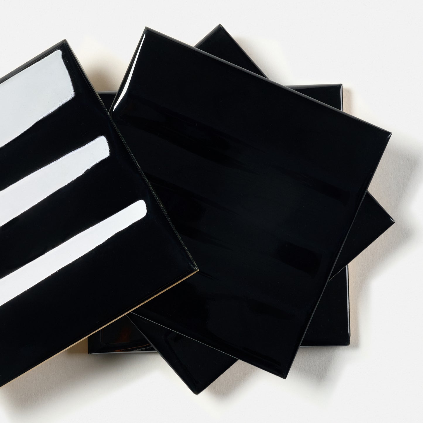 1950s Romany Black Wave Wall Tile