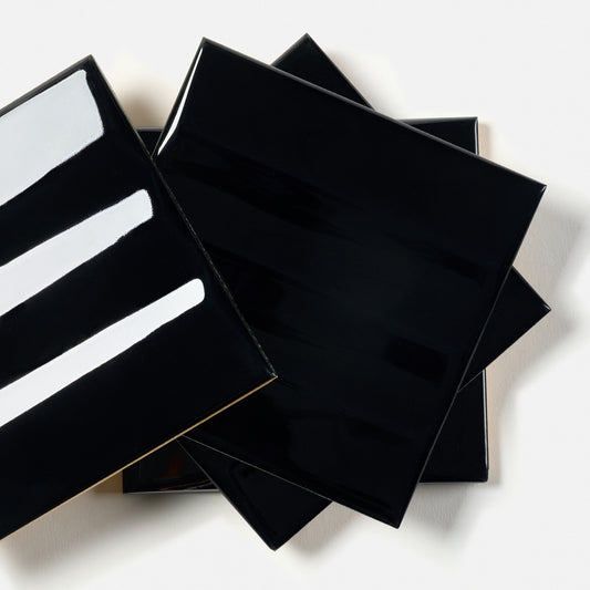 1950s Romany Black Wave Wall Tile
