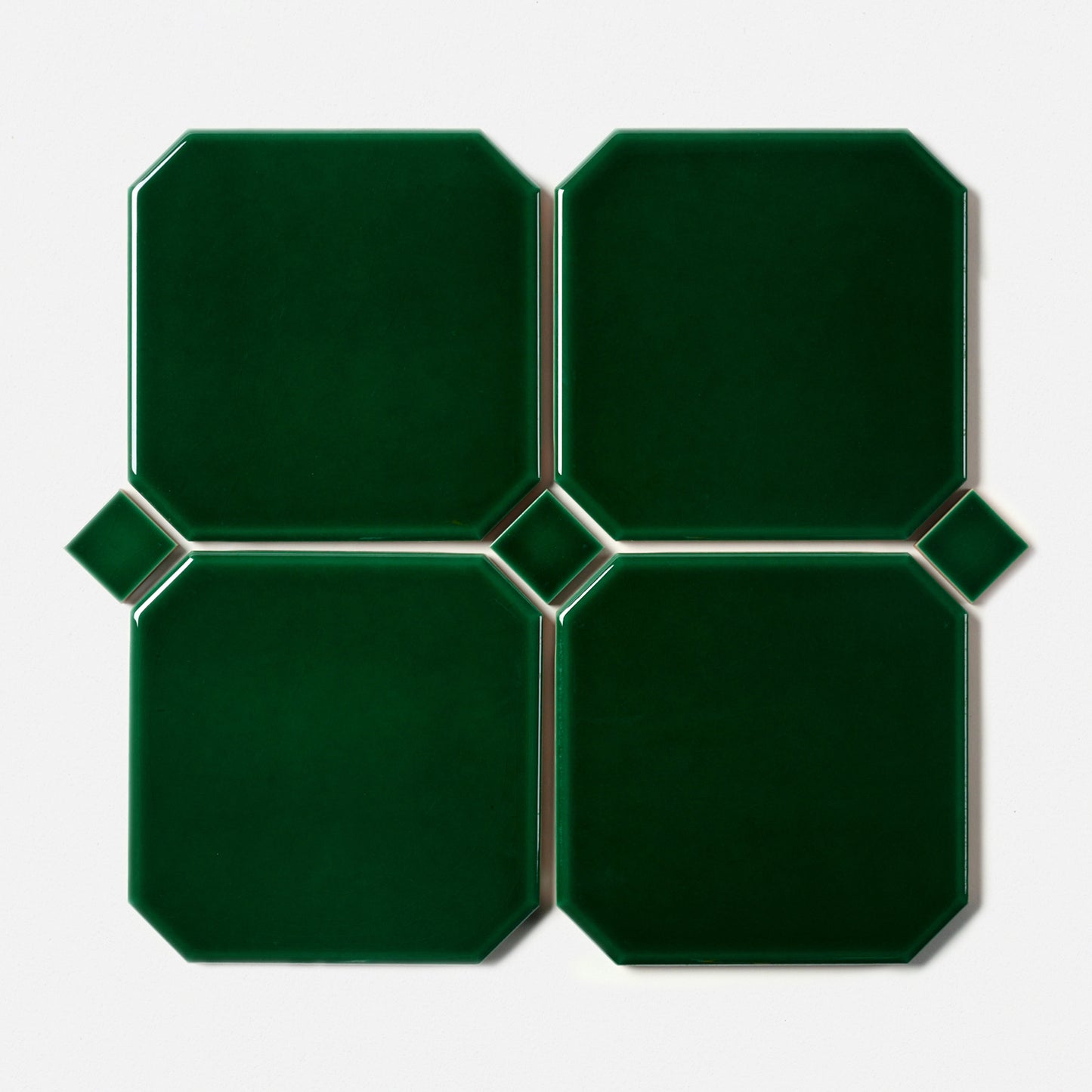 1980s Italian Emerald Green Octagon Wall TIle