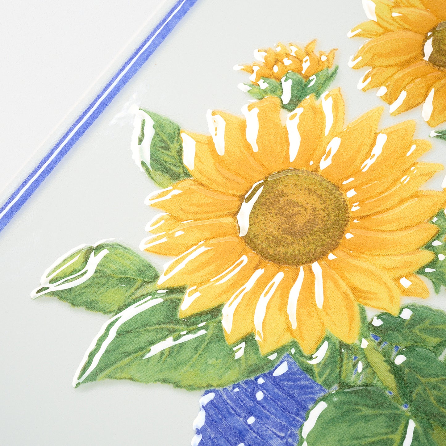 1980s Vintage Italian Large Sunflower Wall Tile