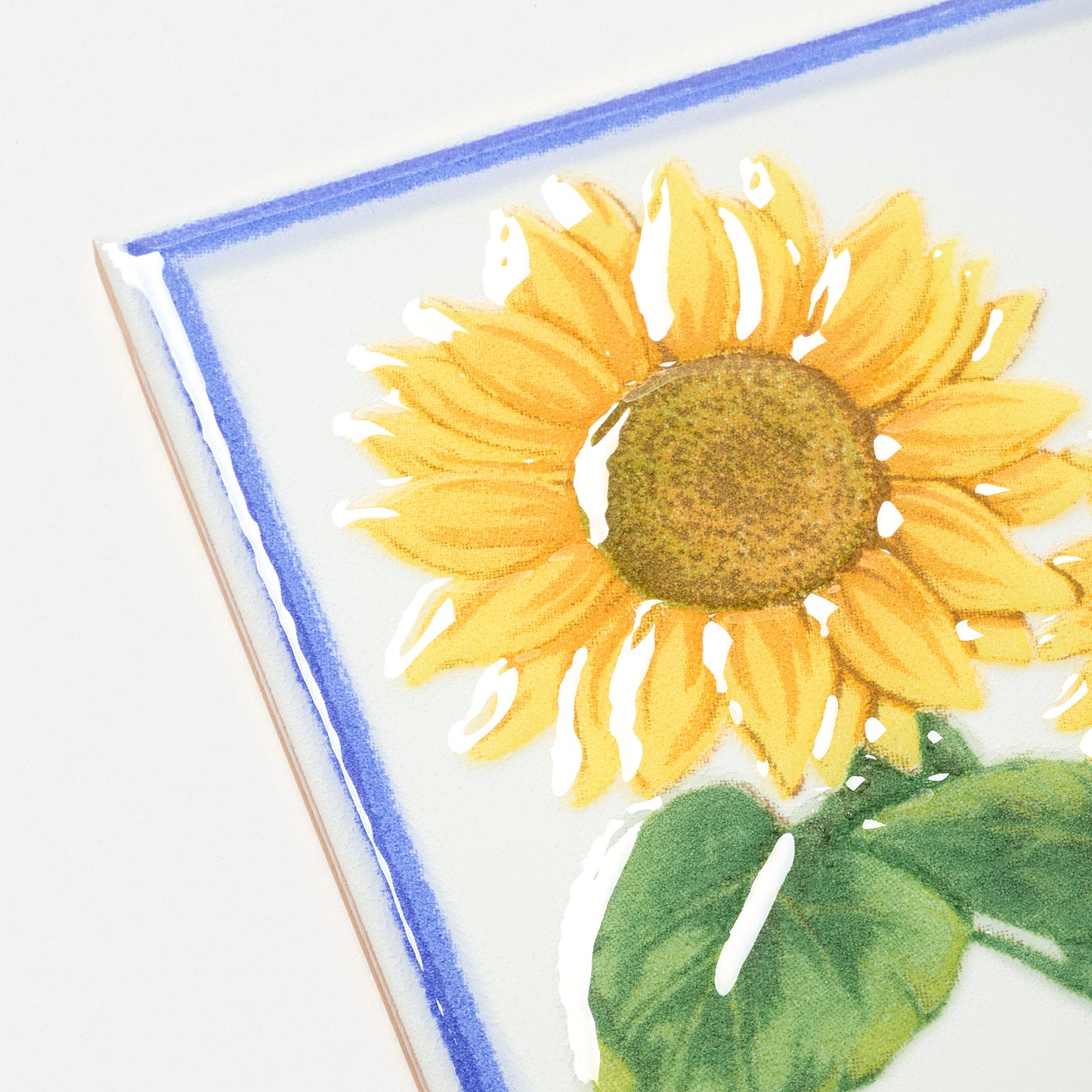 1980s Vintage Italian Sunflower Wall Tile