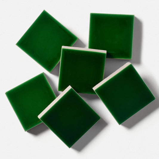 1980s Italian Emerald Green Squares