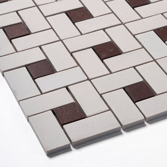 Vintage 1950s Gray/ Brown Mosaic Floor Tile, 400 Sq Ft Available - 20 Sq Ft Per Box