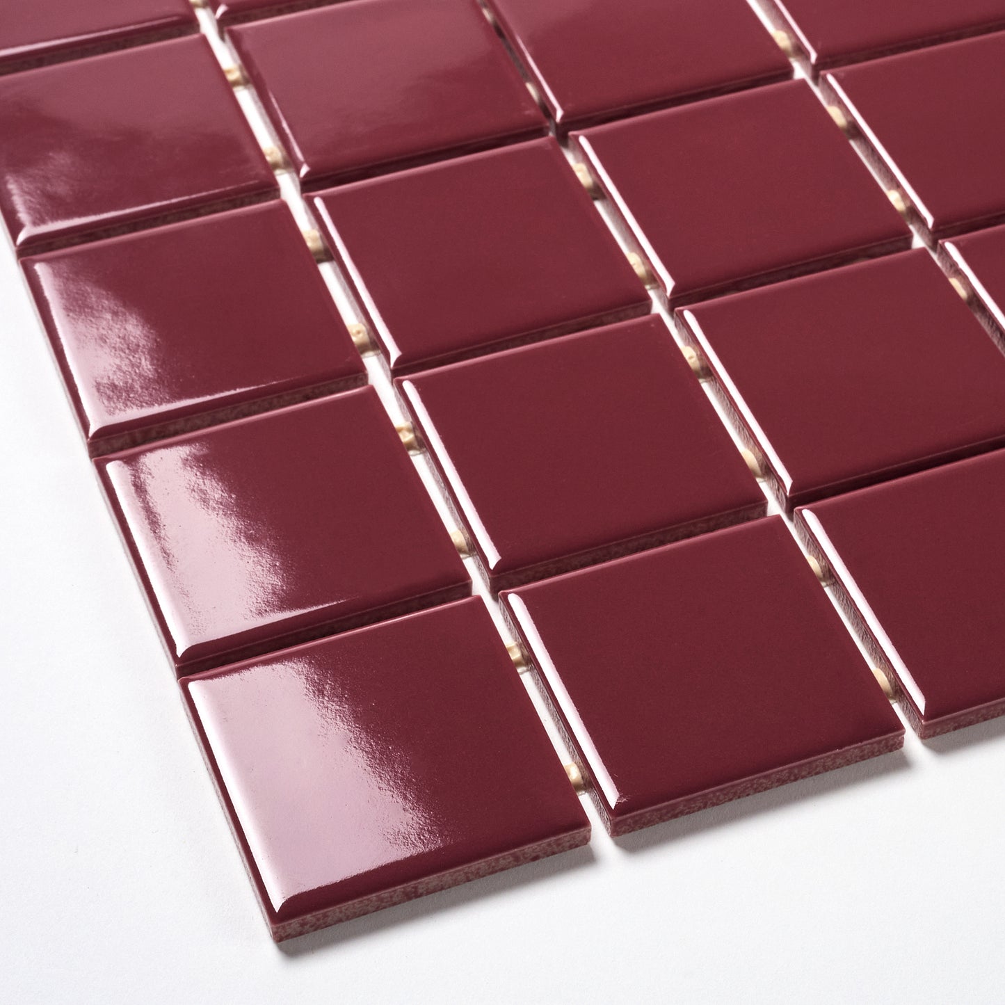 1980s Daltile Burgandy Floor Tile, 24 Sq Ft Lot - 12 Piece Set,  48 Sq Ft Available