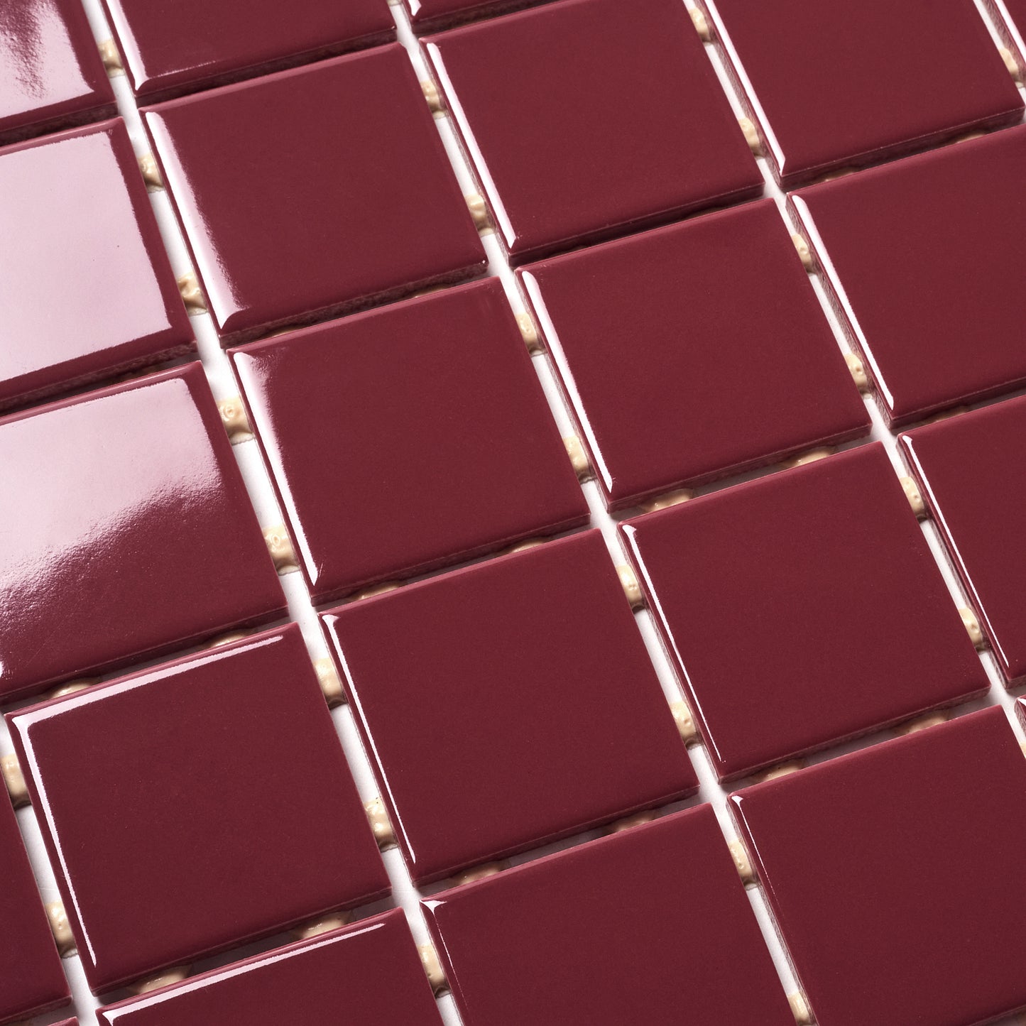 1980s Daltile Burgandy Floor Tile, 24 Sq Ft Lot - 12 Piece Set,  48 Sq Ft Available