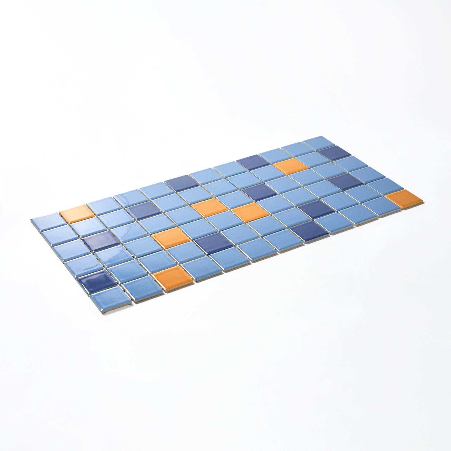 1980s Daltile Blue & Yellow Floor Tile, 24 Sq Ft Lot - 12 Piece Set, 72 Sq Ft Available