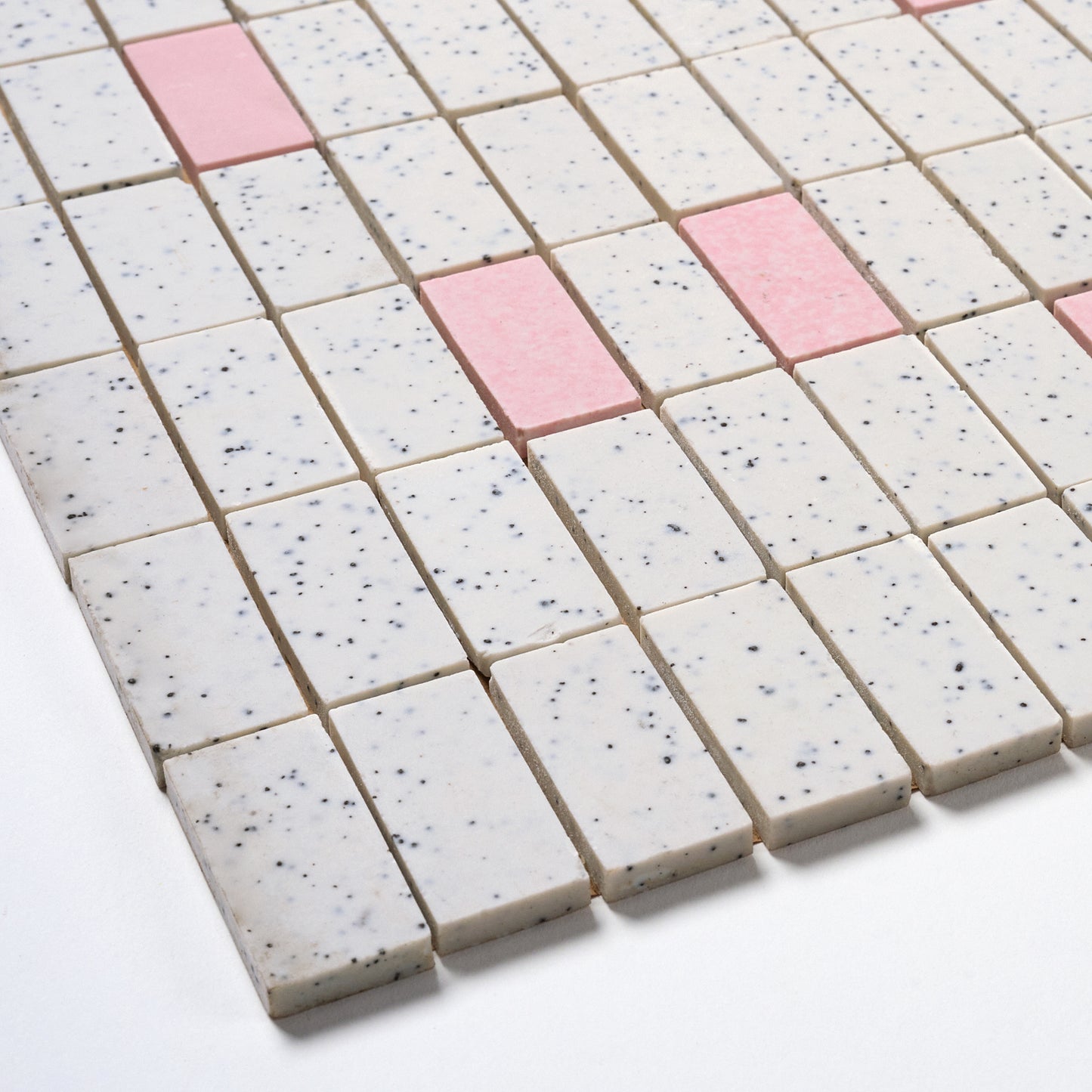 VICO 1960s Japanese Pink & Gray Soldier Course Floor Tile, 20 Sq Ft Lot - 9 Piece Set, 600 Sq Ft Available