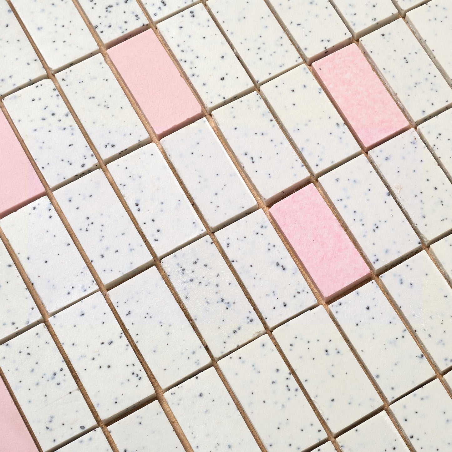 VICO 1960s Japanese Pink & Gray Soldier Course Floor Tile, 20 Sq Ft Lot - 9 Piece Set, 600 Sq Ft Available