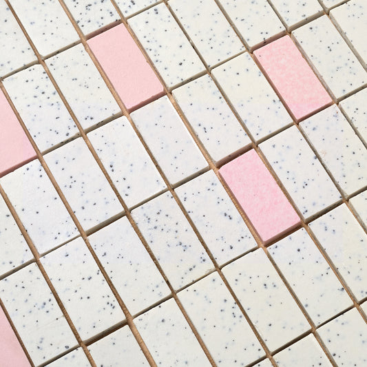 VICO 1960s Japanese Pink & Gray Soldier Course Floor Tile, 460 Sq Ft Available - 20 Sq Ft Per Box