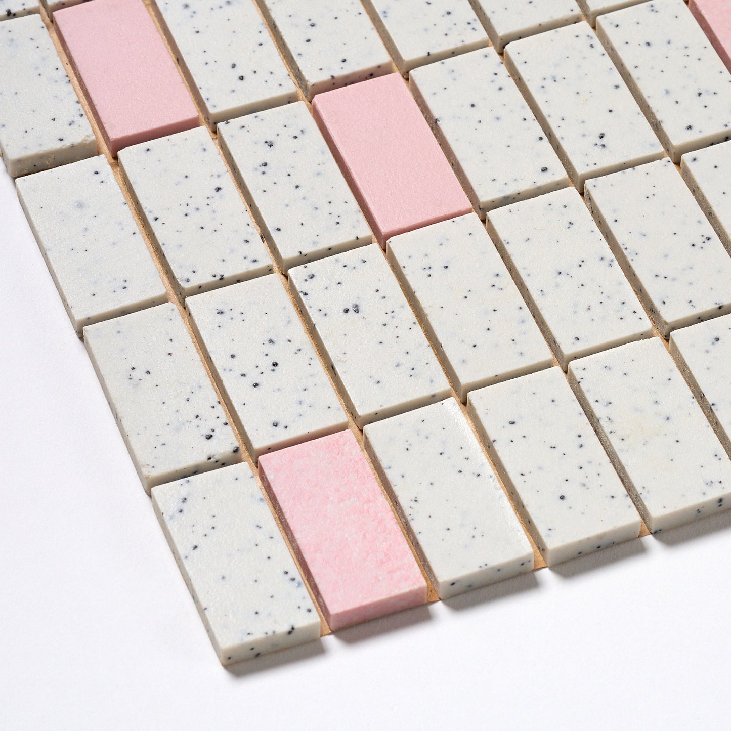 VICO 1950s Japanese Pink & Gray Soldier Course Floor Tile, 260 Sq Ft Available - 20 Sq Ft Per Box