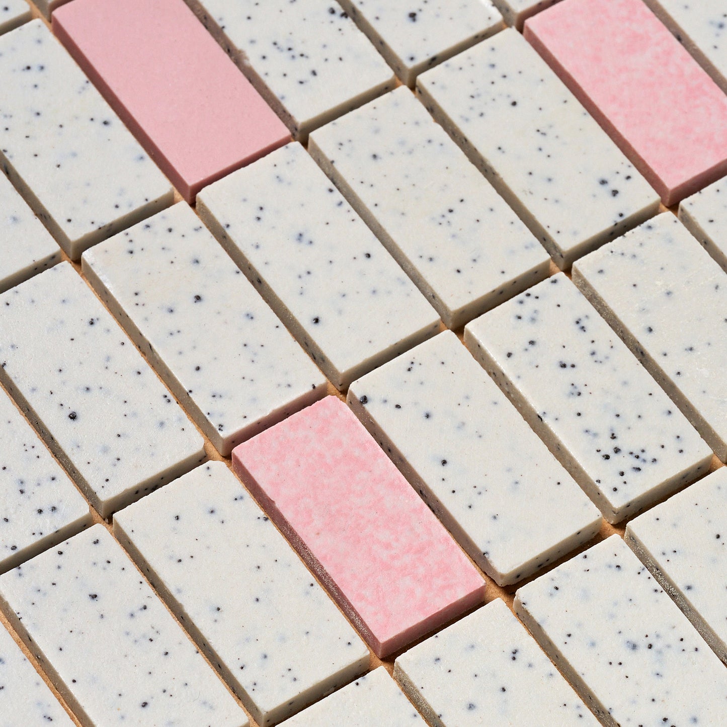 VICO 1950s Japanese Pink & Gray Soldier Course Floor Tile, 260 Sq Ft Available - 20 Sq Ft Per Box